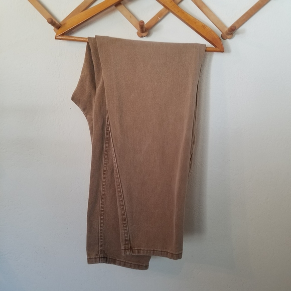 Vintage Lee Riveted Womens Jeans Tapered Leg Highwaisted Sz 14 Khaki Distressed. - Picture 10 of 13